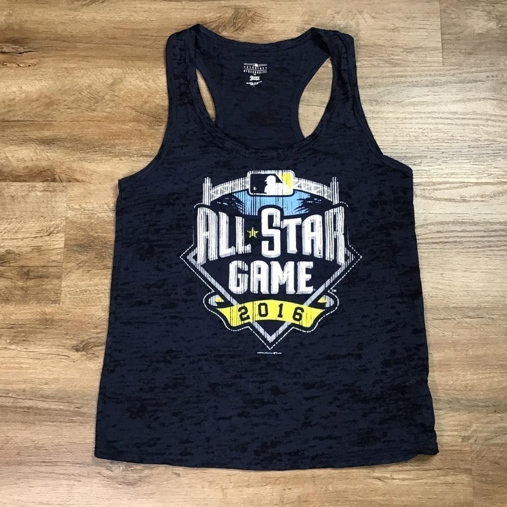 SAN Diego Padres Tank Top Size L 2016 All Stars Graphic Racerback Blue